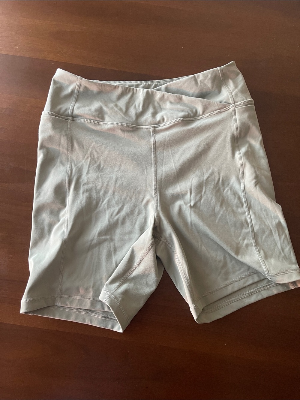 Danskin Light Sage High-Rise Bike Shorts